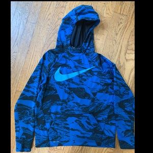 Boys Nike Hoodie Dri Fit XL fits like Large Blue